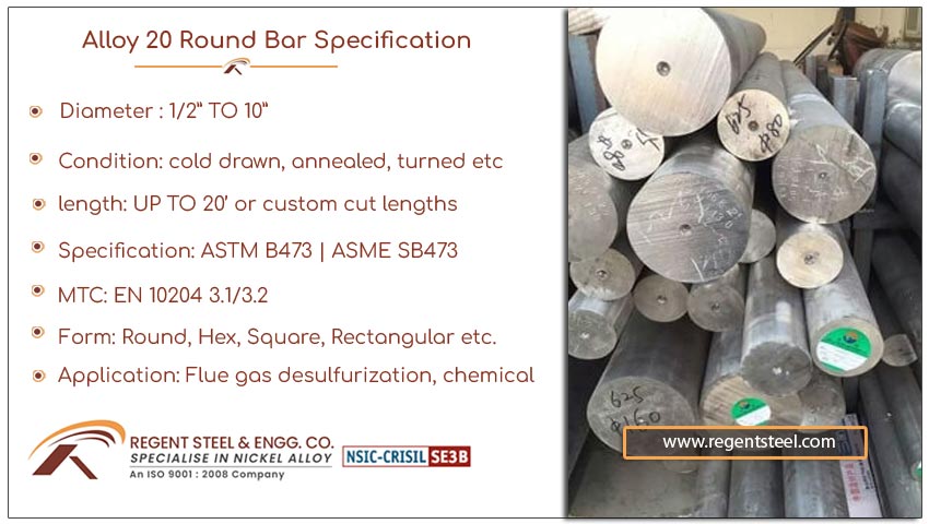 Alloy 20 round bar specification