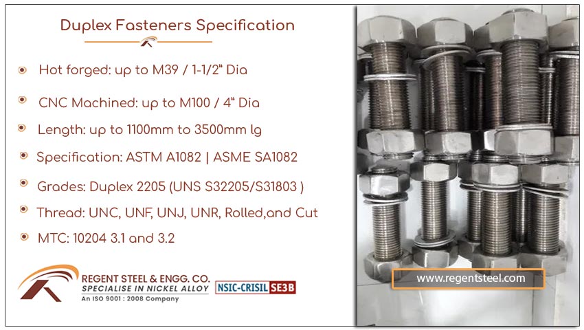 Duplex fasteners specification