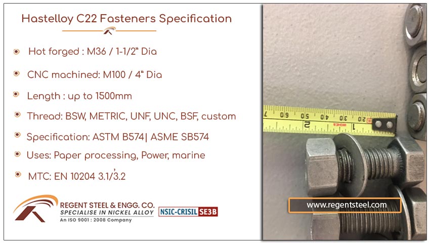 hastelloy c22 fasteners specification