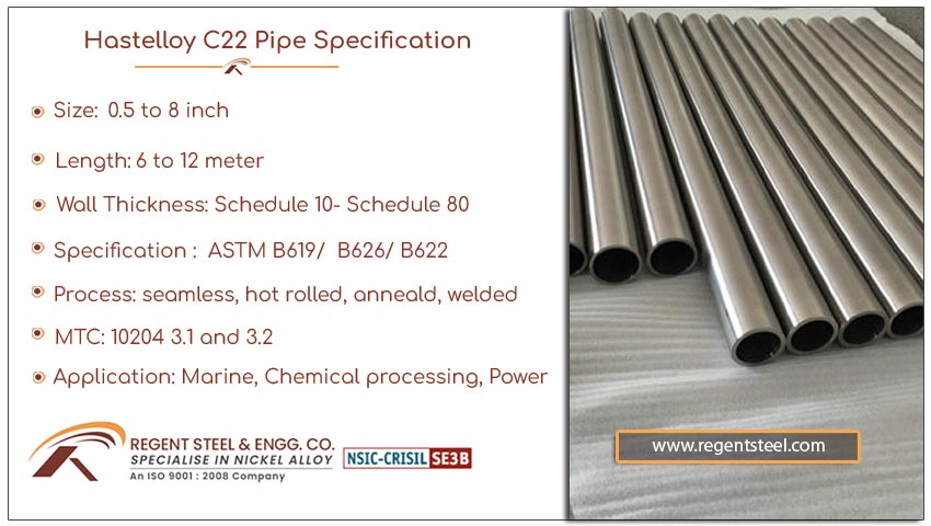 Hastelloy C22 pipe specification