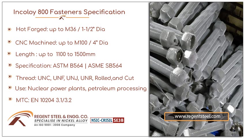 incoloy 800 fasteners specification