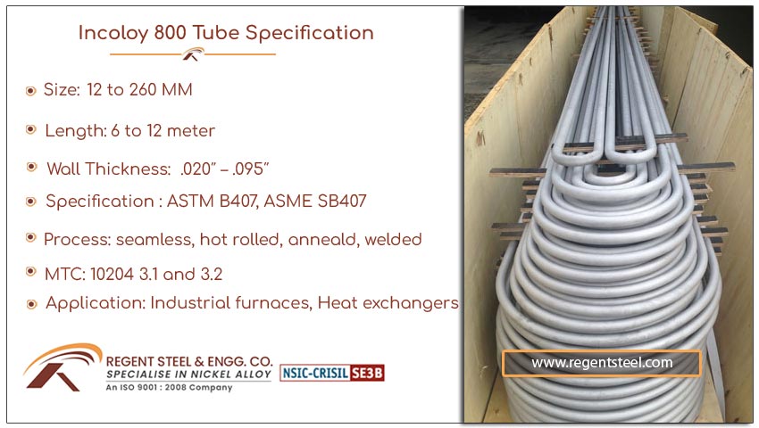 Incoloy 800 tube specification