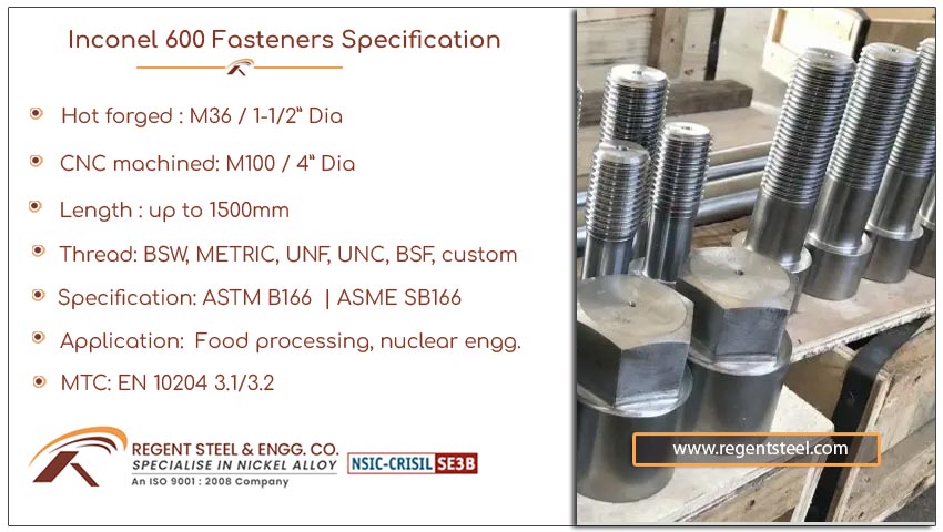 inconel 600 fasteners specification