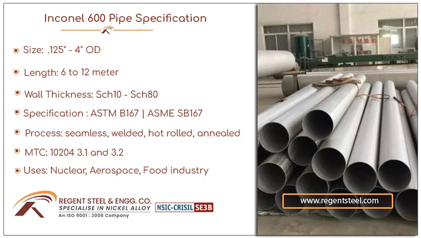 Inconel 600 pipe specification