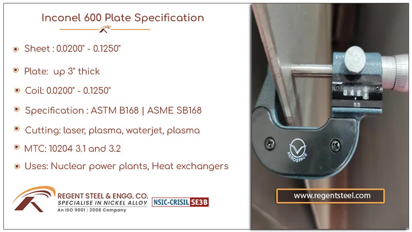 Inconel 600 Plate specification