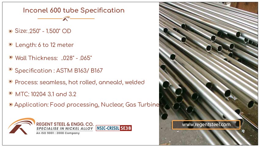 Inconel 600 tube specification