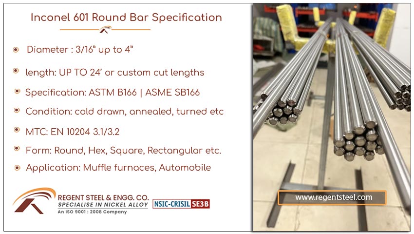 Inconel 601 round bar specification