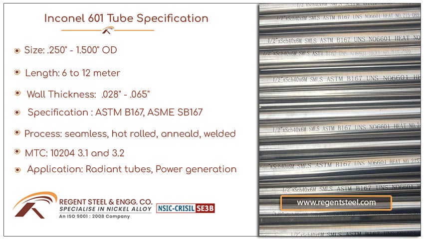 Inconel 601 tube specification