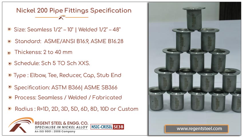 nickel 200 pipe fittings specification