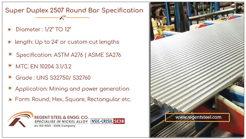 Super duplex 2507 round bar specification